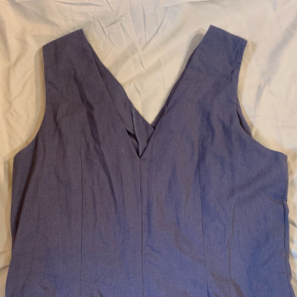 Sleeveless Navy Button-Front Romper - Picture 8 of 10